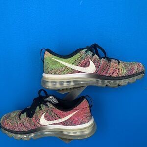 Nike Womens Fly Knit Air Max 620659-004 Lace Up Multicolor Sneaker Shoes Sz 9